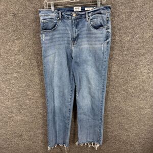 Kensie Jeans Women 12 Blue Denim Medium Wash High Rise Cut Off Vintage Pockets